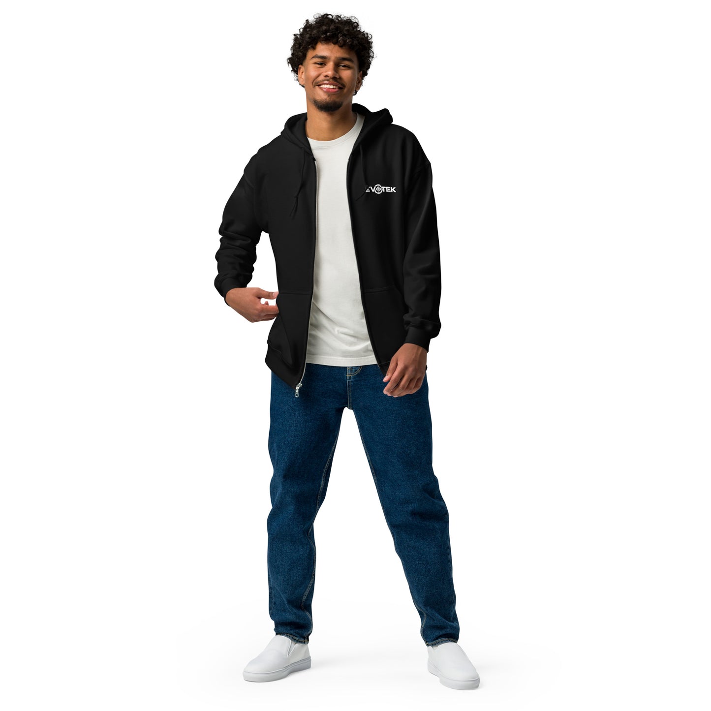 Unisex heavy blend black zip hoodie